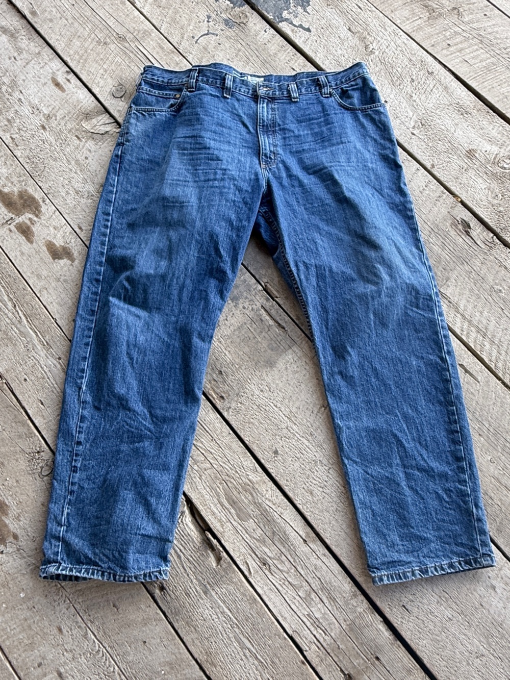 Carhartt Relaxed Fit Jeans Men’s 46x32 Blue Denim Workwear Straight Leg